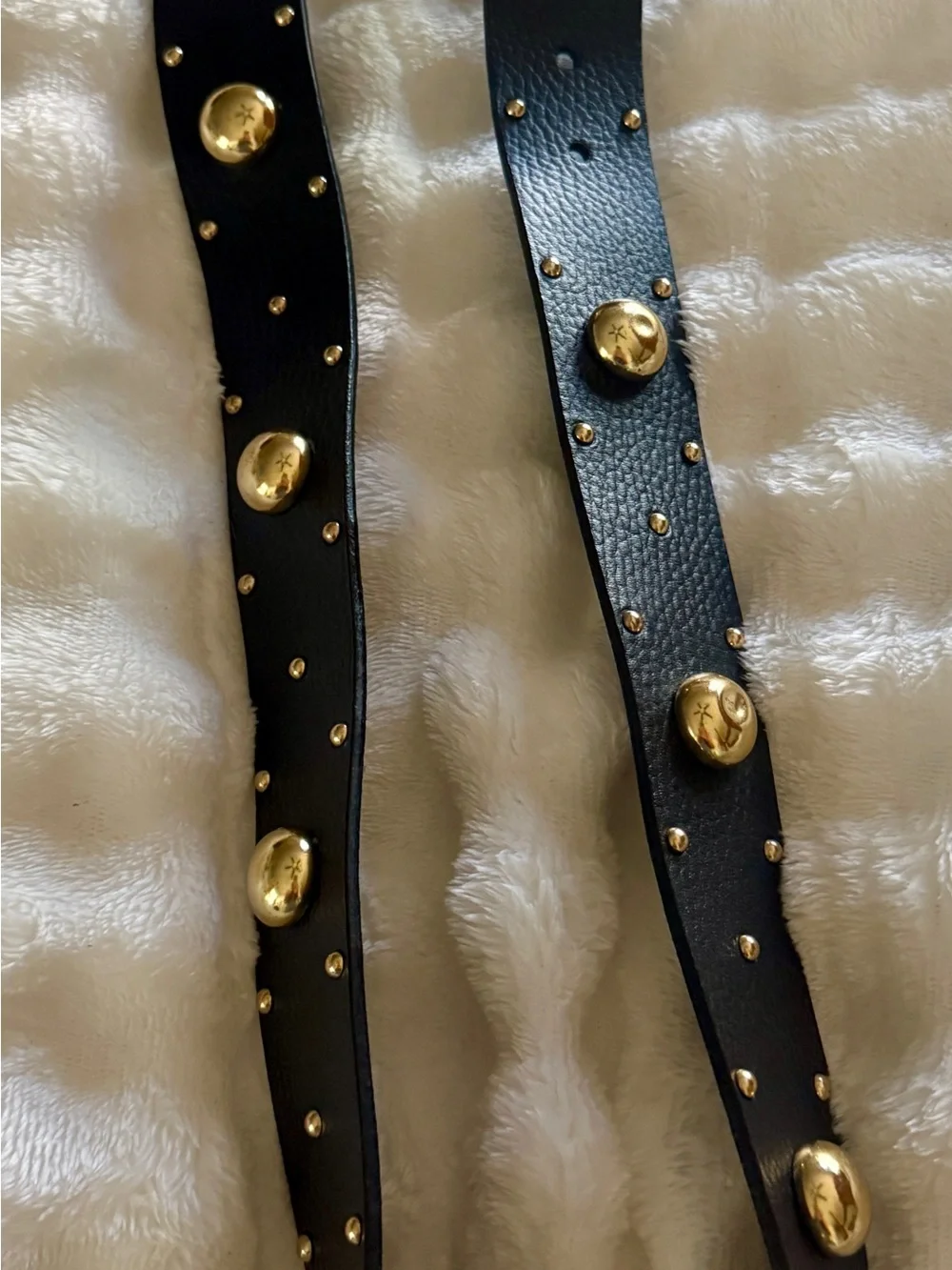MICHAEL Michael Kors Black Leather Studded Belt with Gold Hardware New w/tags